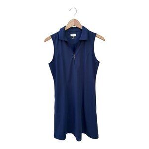 Greg Norman Women's Flare Zip Sleeveless Dress - Navy Blue - Size Small